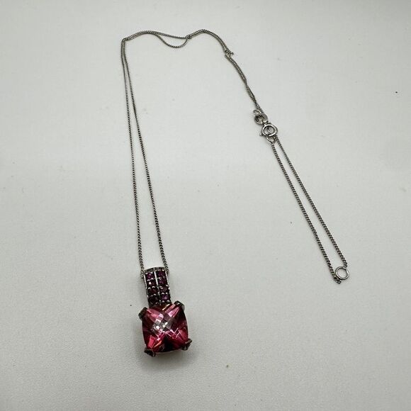 Vintage STS Chuck Clemency pink topaz and Sterling silver necklace! - Picture 11 of 15